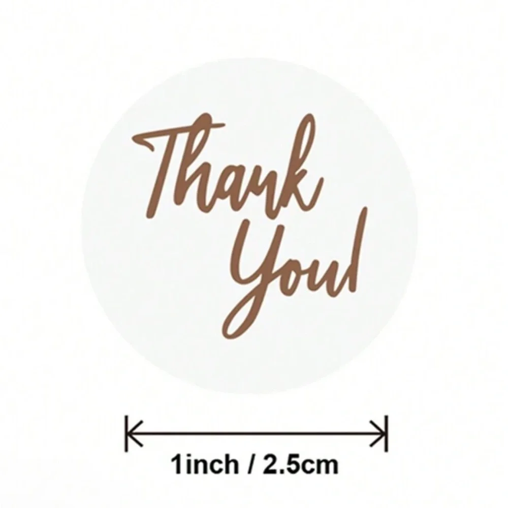 ROLL OF 500 THANK YOU STICKERS 1”